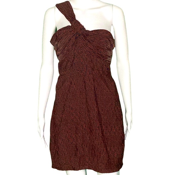 Alexis Luska Asymmetrical One Shoulder Black & Red Heart Print Mini Dress - Sz M - Picture 6 of 13